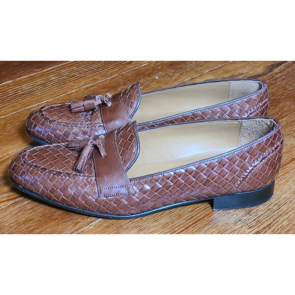 Rare Bow-Tie McFarlaine Italian Woven Tassle Brown Leather Loafers SZ 9 ORG $349 main image 6